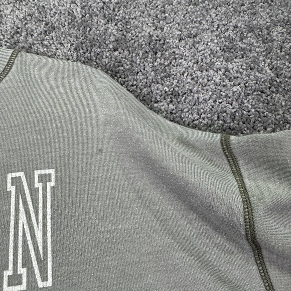 American Eagle Sweatshirt Womens Small Gray Green Fleece Crewneck Graphic Logo - Picture 8 of 10